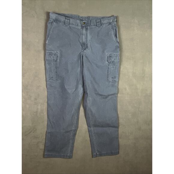 LL Bean Pants Mens 38x32 Classic Fit Cargo Blue Utility Outdoors - Picture 5 of 6